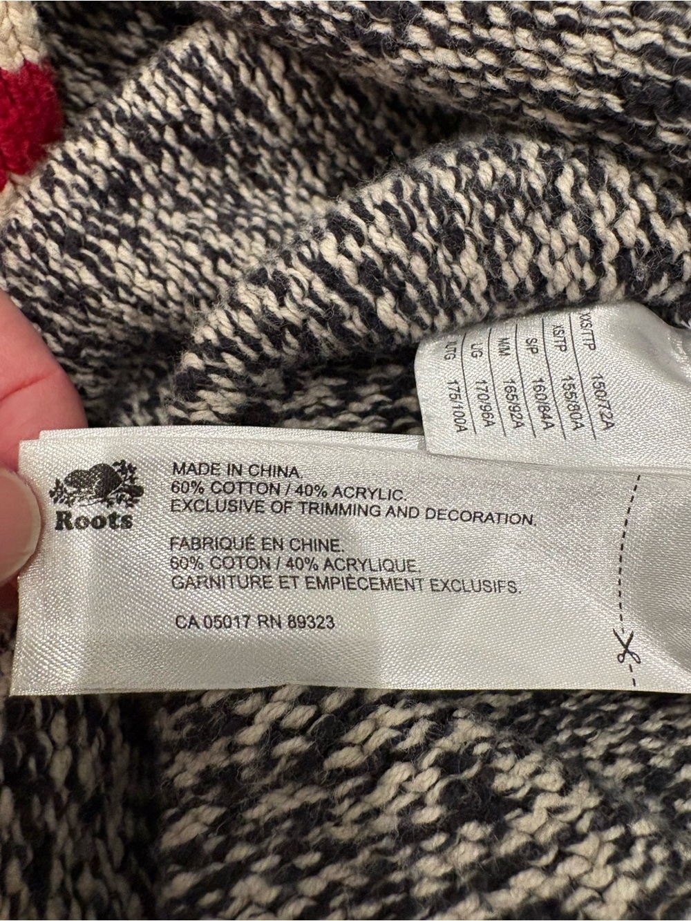 Roots Canada Cabin Collection Marled Knit Crewneck Sweater Stripe Women’s Large - Picture 8 of 12